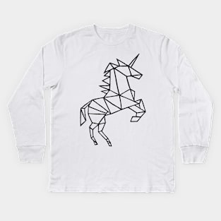 Polygon Unicorn Shirt Funny Magic T-Shirt Kids Long Sleeve T-Shirt